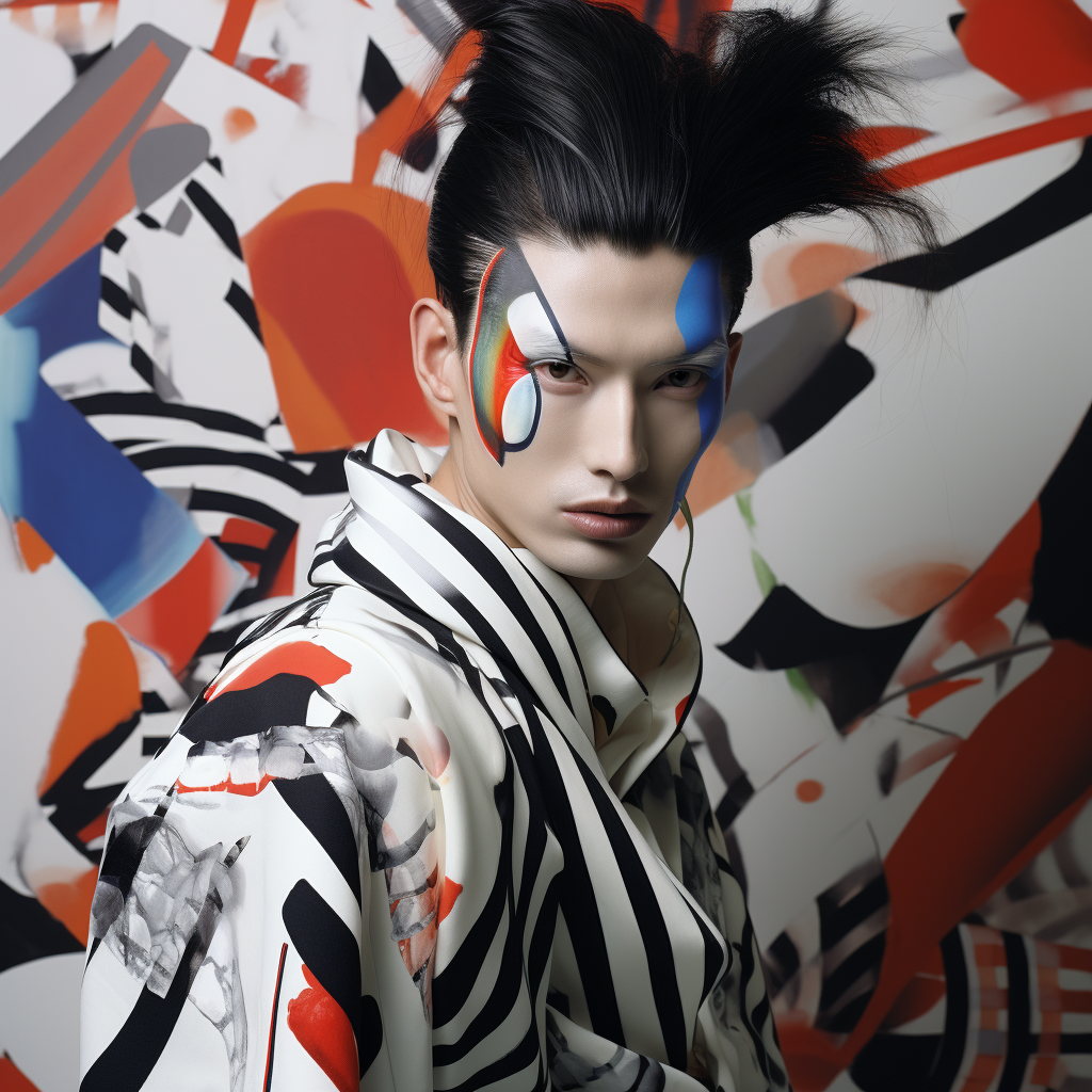 Kabuki Supermodel with Abstract Headpiece