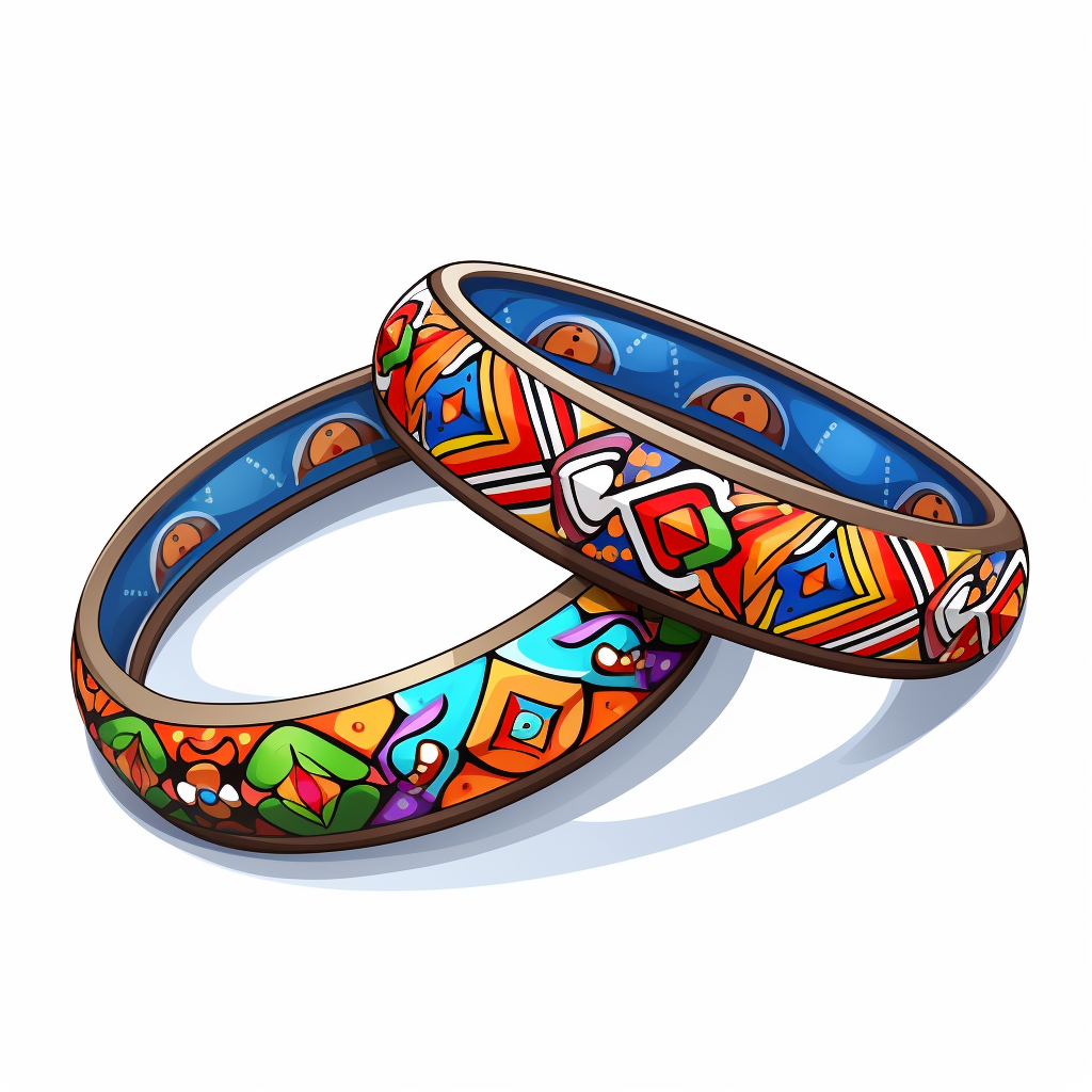 Colorful Kabyle bracelets sticker on white background