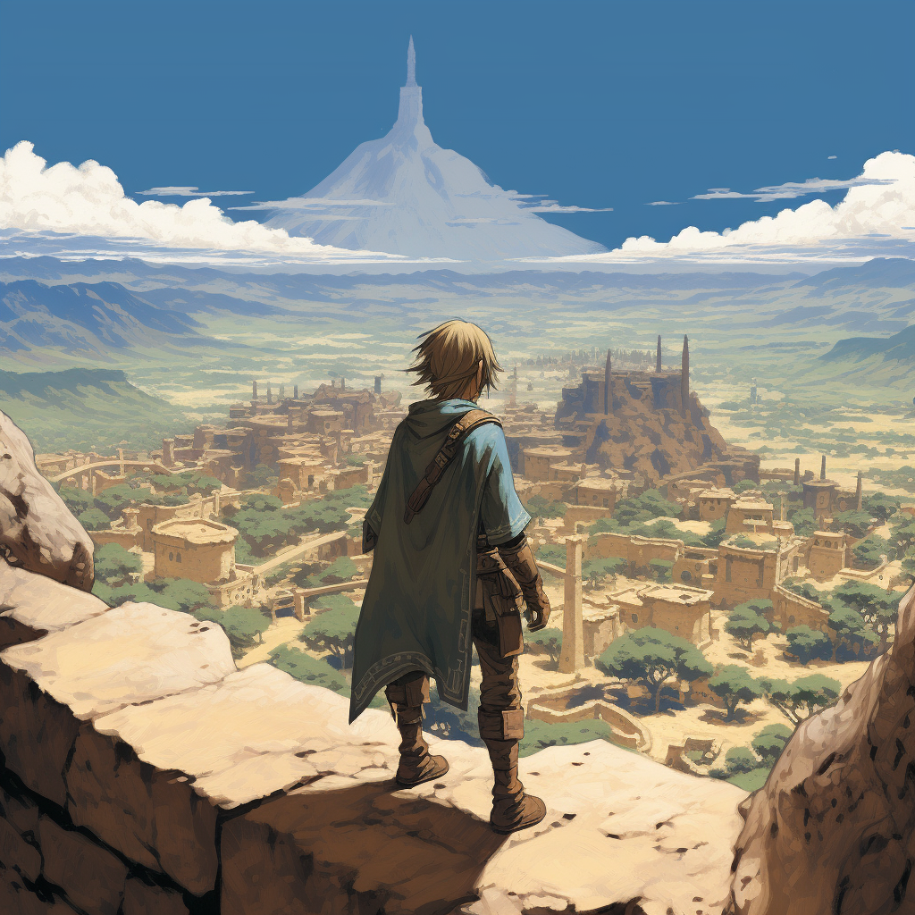 Illustration of Link in Kakariko Village ?