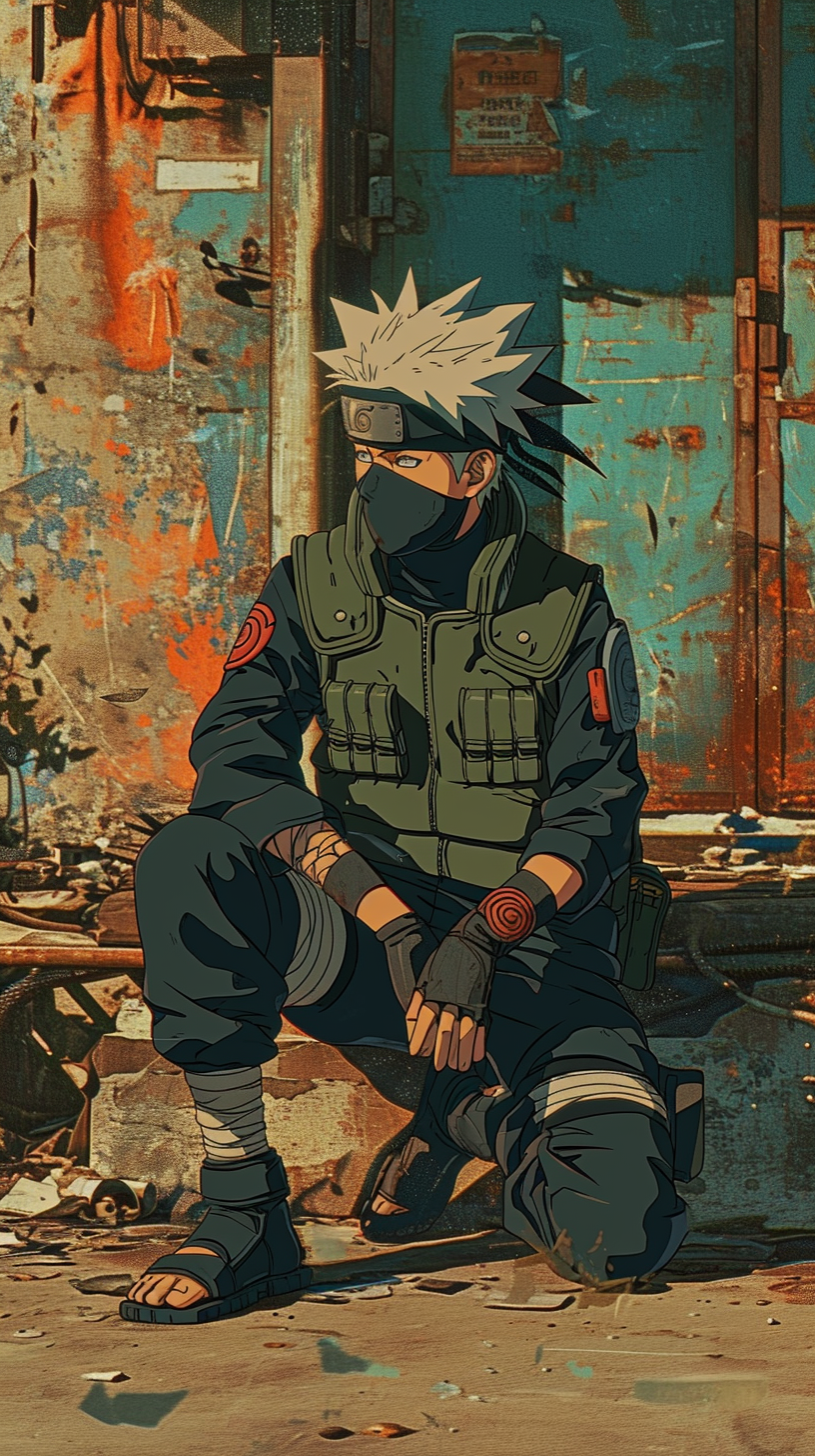 Retro anime still frame of Kakashi Hatake