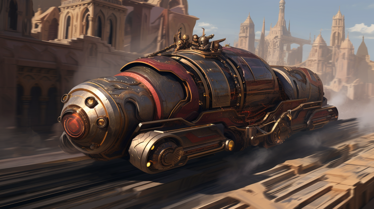 Mechanical artifact racing speeder on Kaladesh