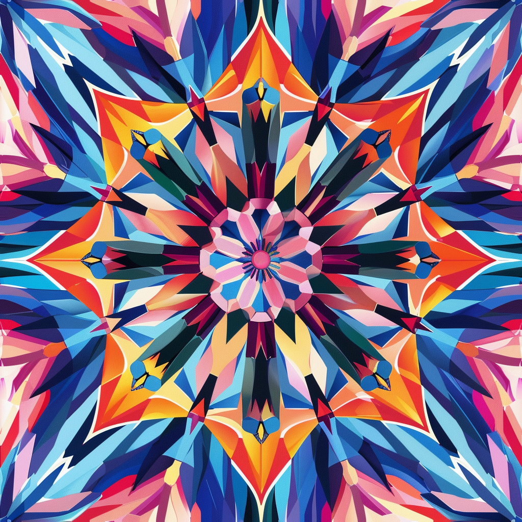 Abstract kaleidoscope tile design