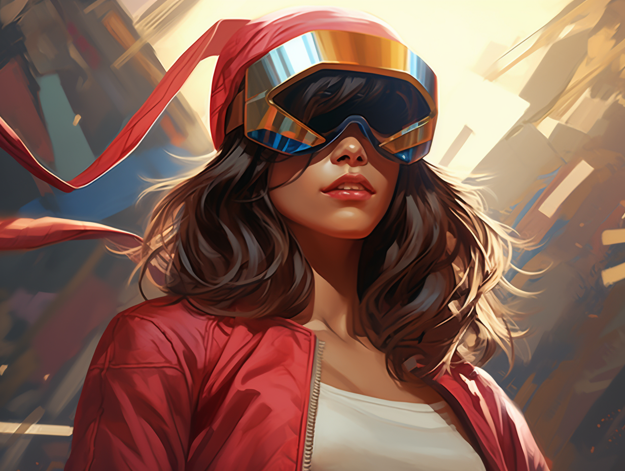 Kamala Khan wearing white VR headset