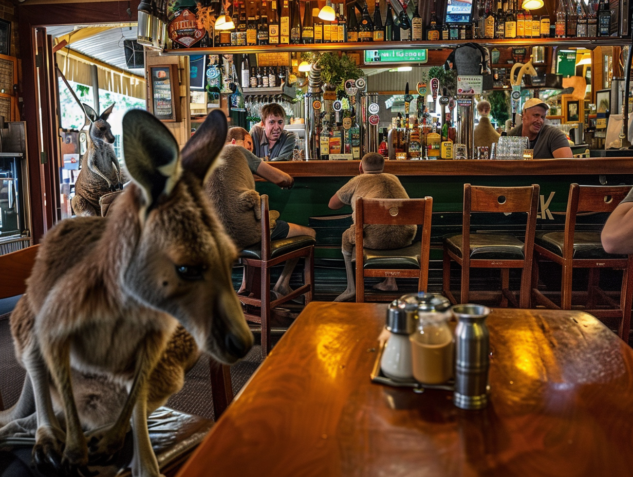 Kangaroo bar table view Australia