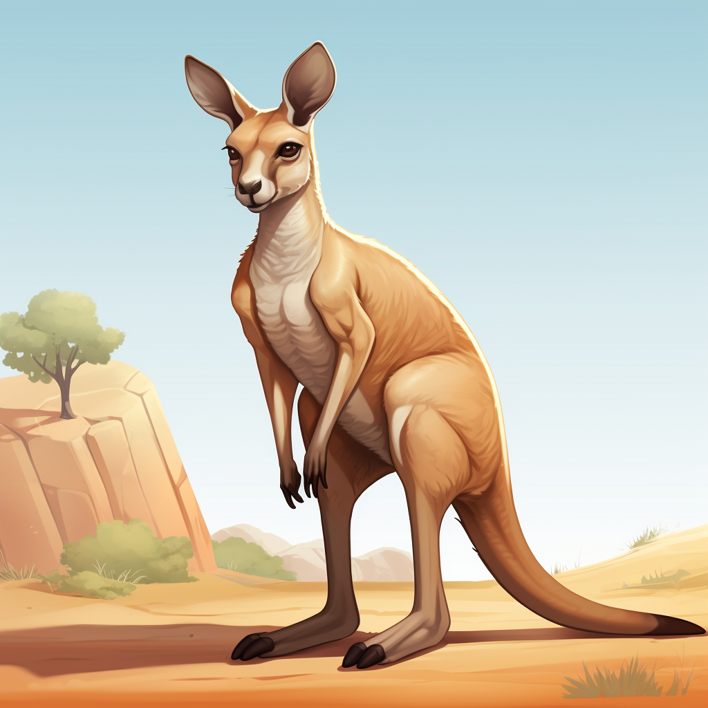 Kangaroo game asset on white