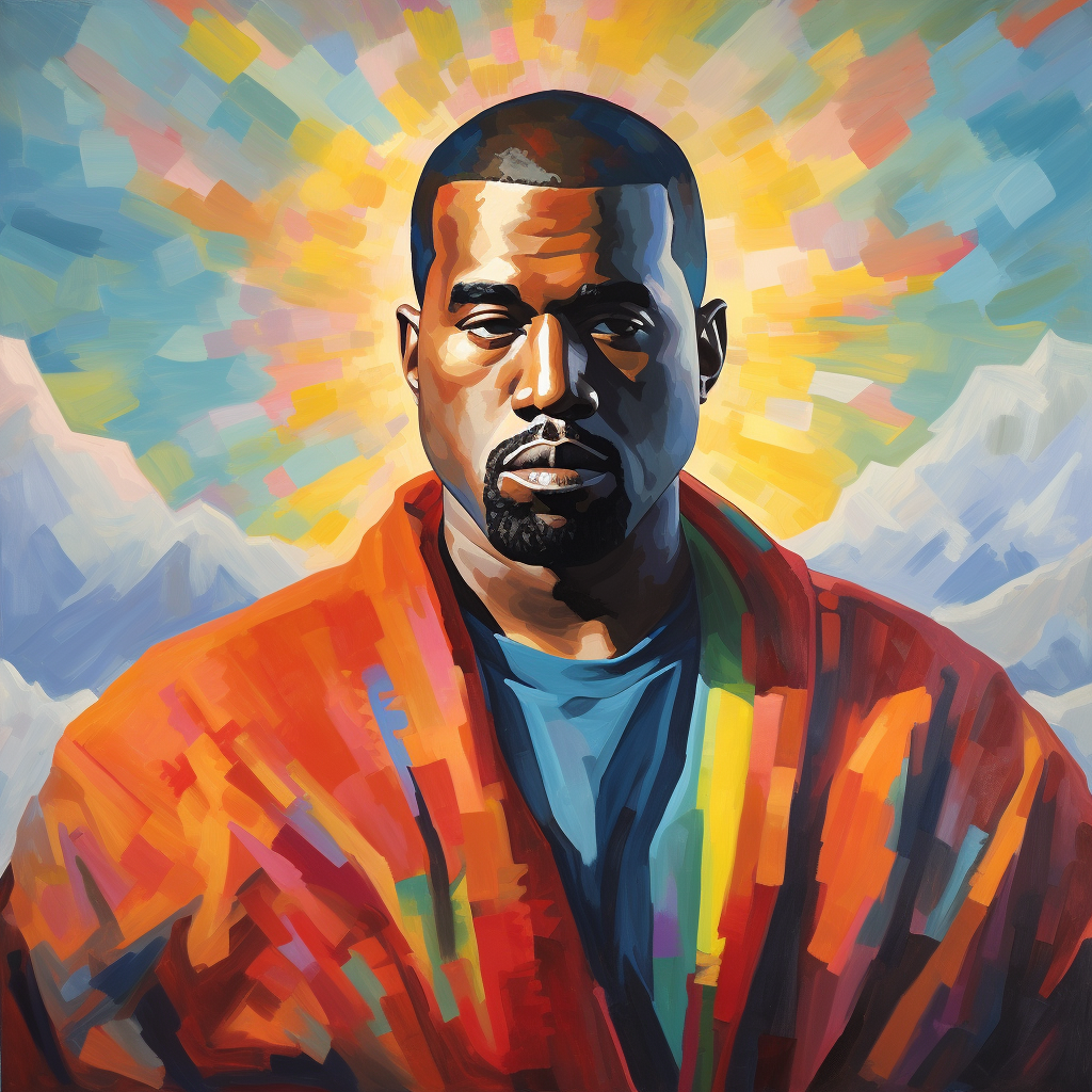 Kanye West painting in Picasso's style