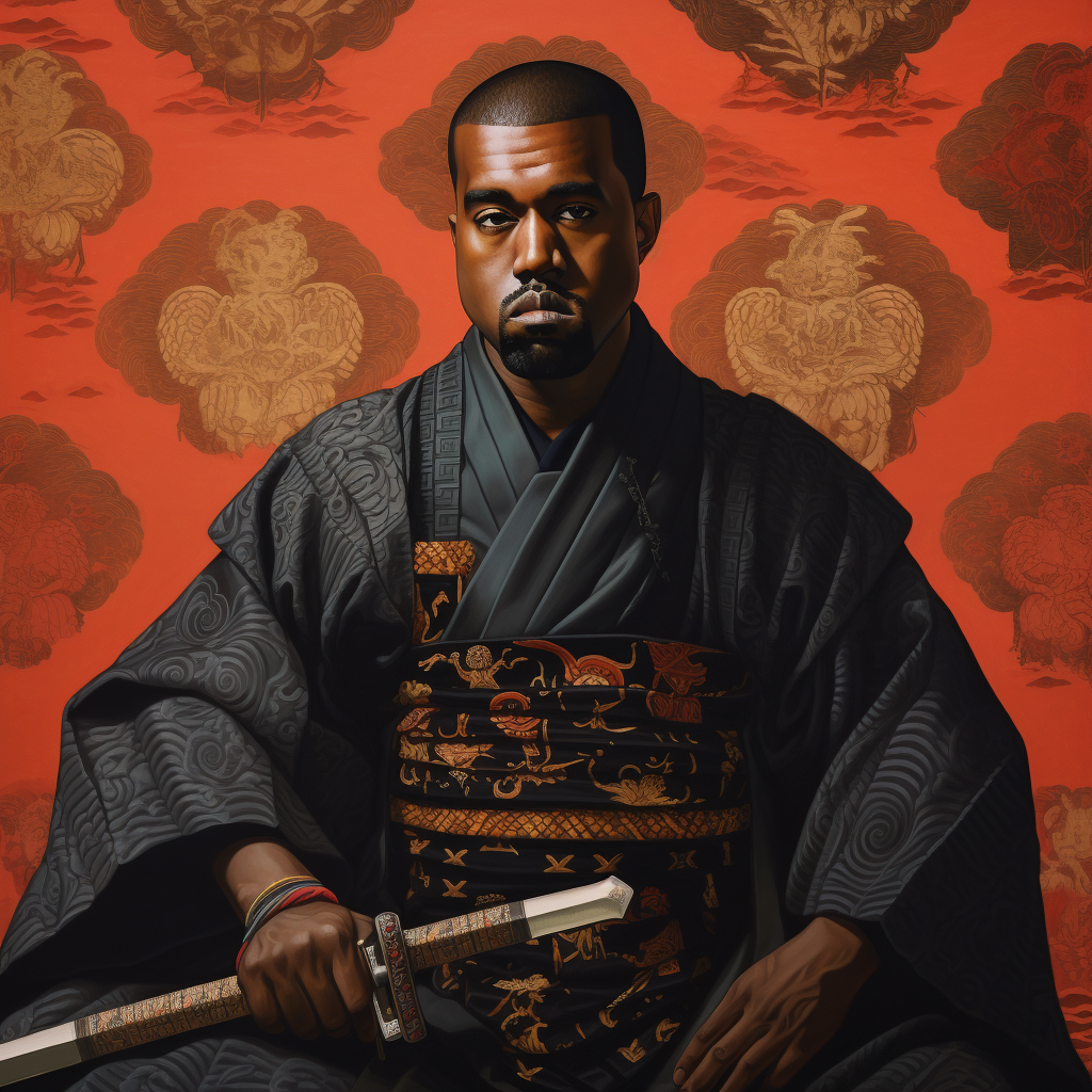 Kanye West as Samurai in Black Armor