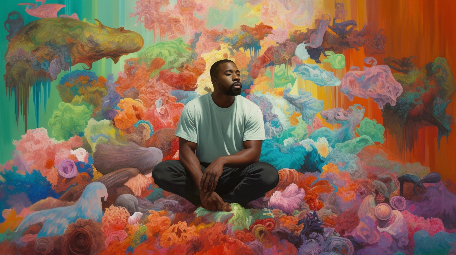 Kanye West enjoying a vibrant Sunday