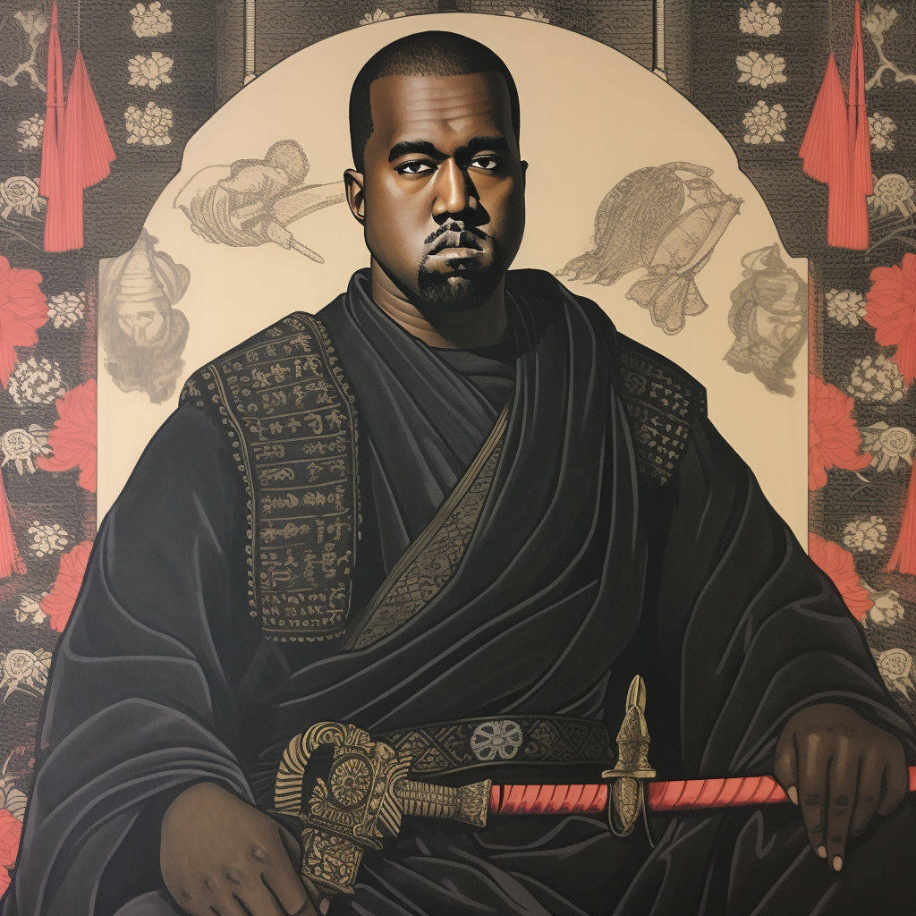 Kanye West as Samurai in Black Armor