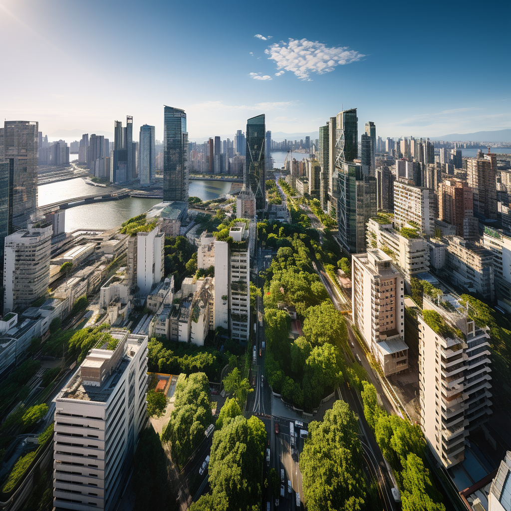 Aerial view of Kaohsiung's vibrant skyline