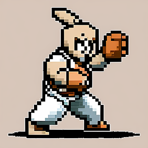 Karate rabbit in fighting pose