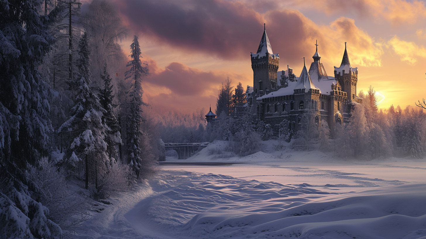 Winter scene of Karelian Castle