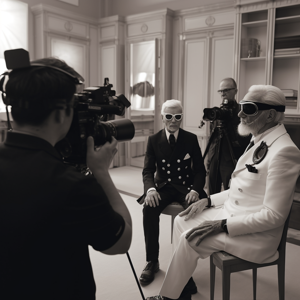 Karl Lagerfeld VR Interview in High Fashion House