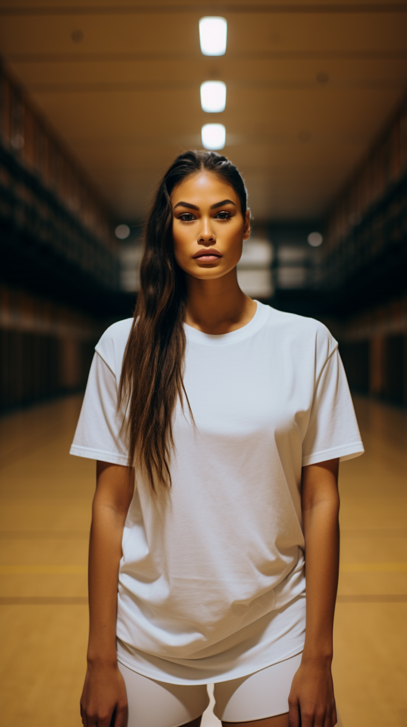 Karla Martinez in basketball shirt dress