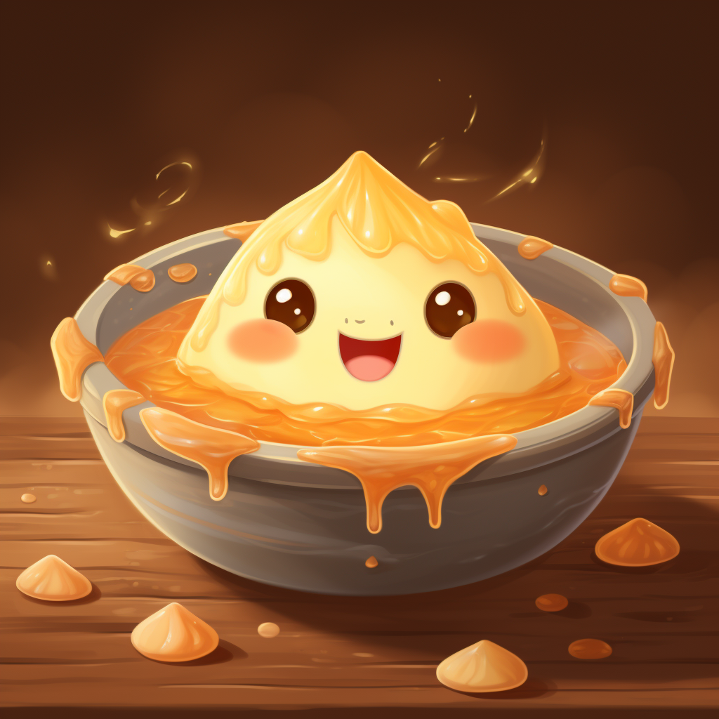 Cute egg flan anime illustration