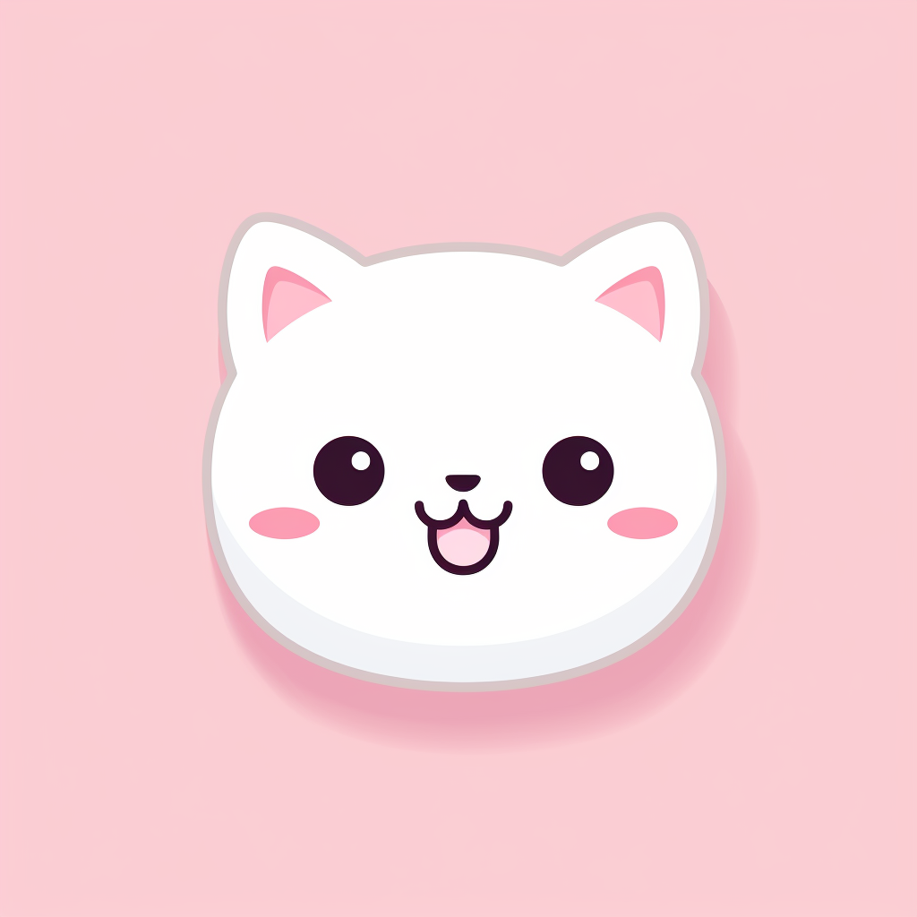 Cute minimalist cat emoji with a grinning face