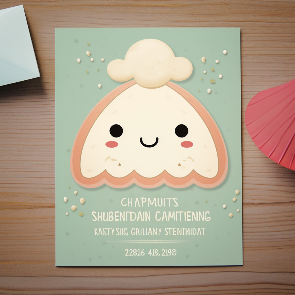 Kawaii dumpling birthday invitation image