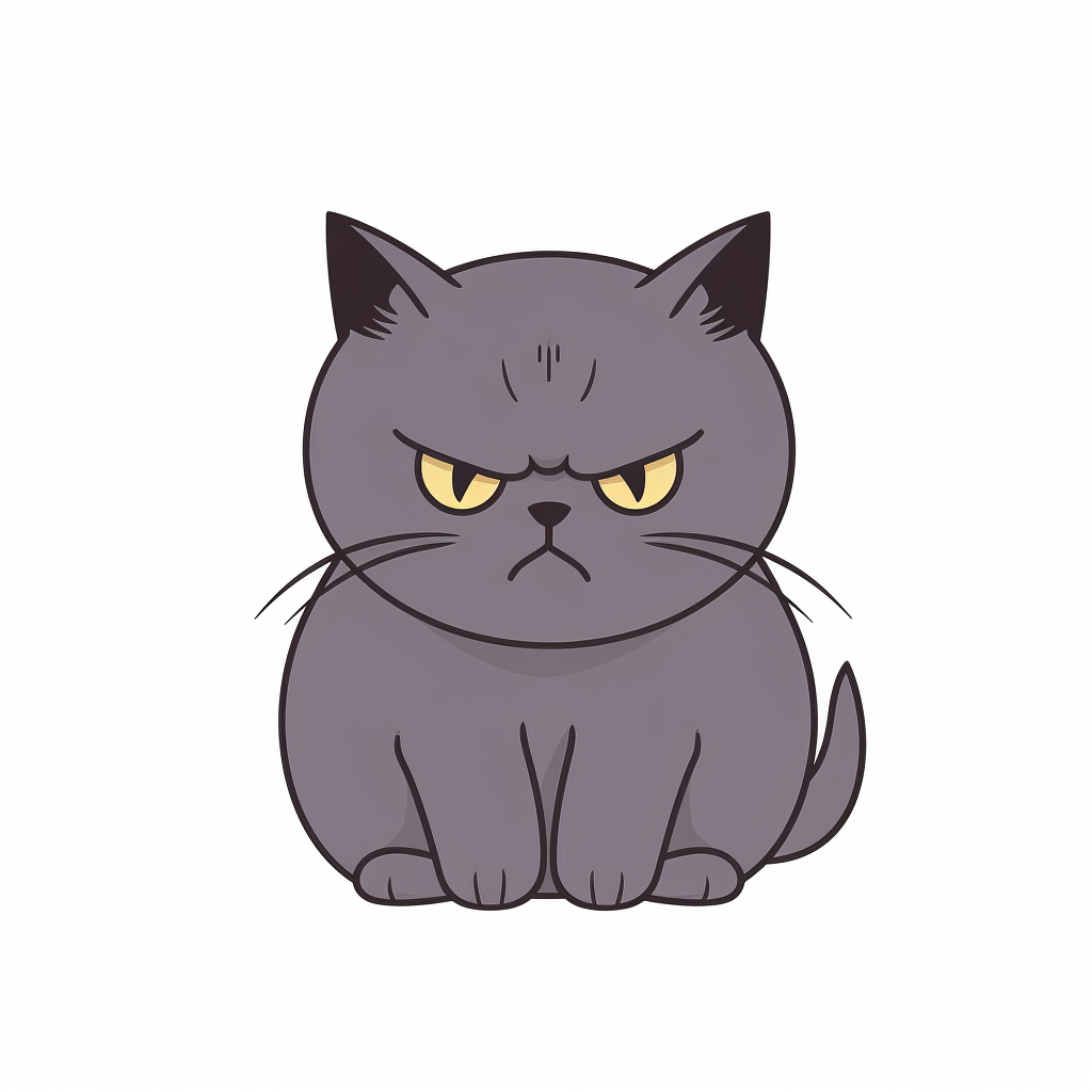 Cute grumpy cat icon