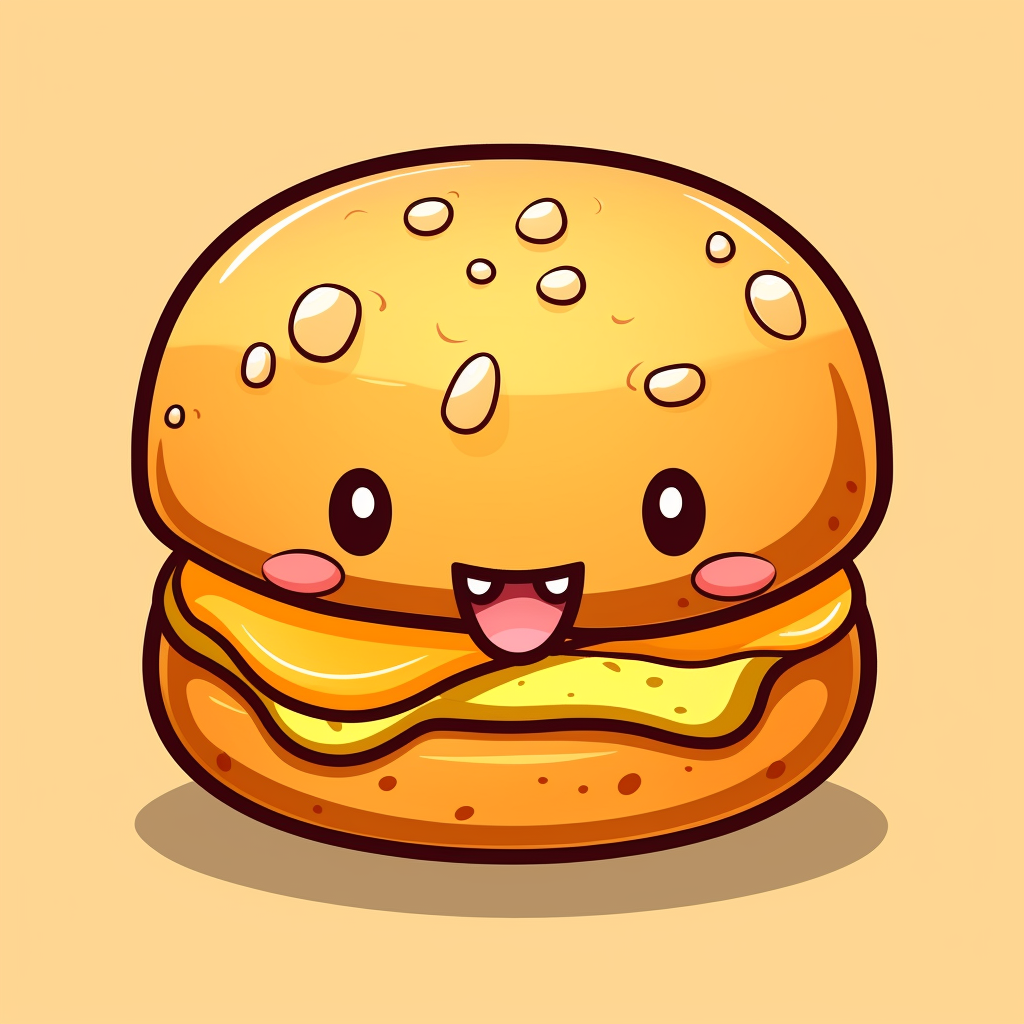 Cute hamburger outline drawing