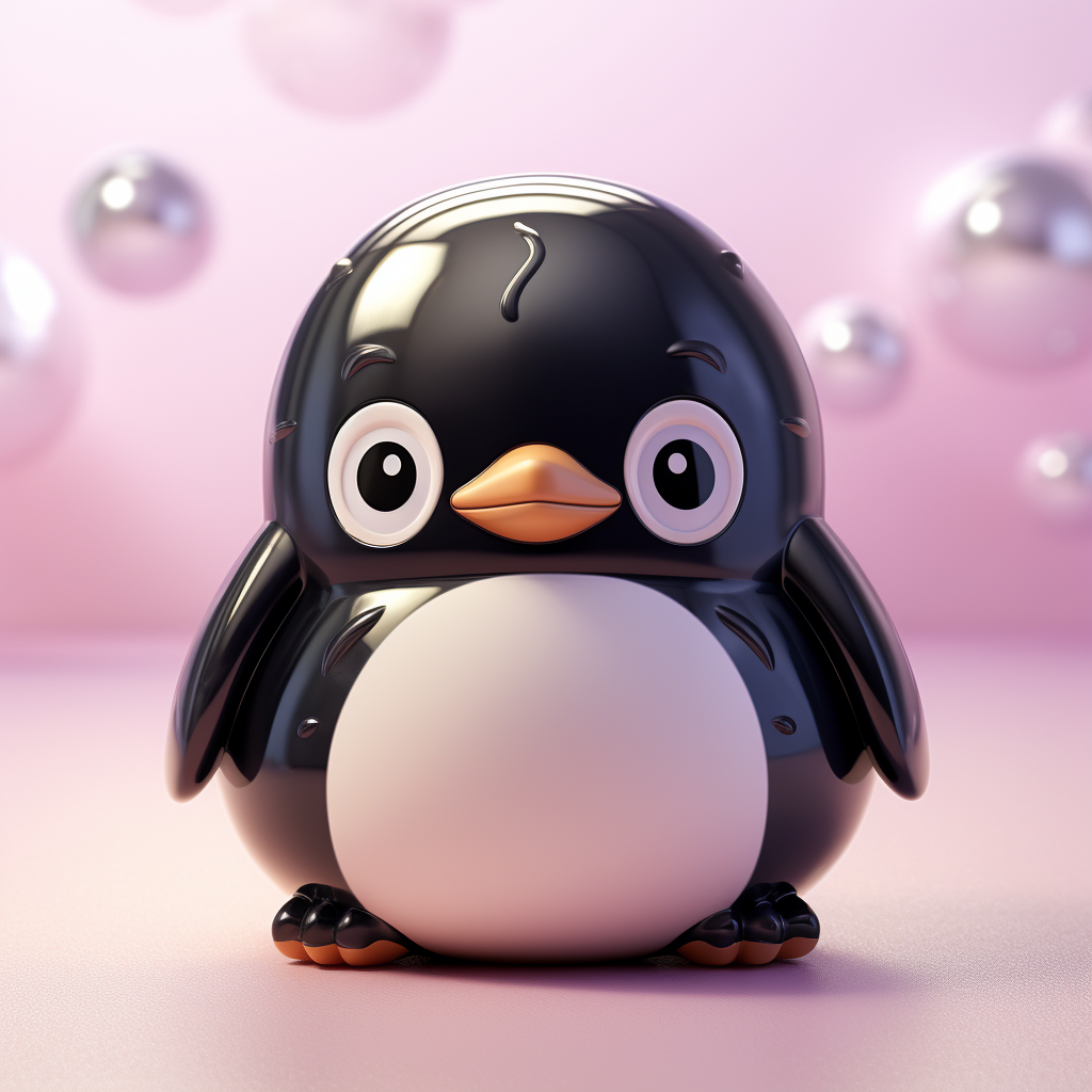 Adorable luxury beauty makeup featuring a kawaii penguin body