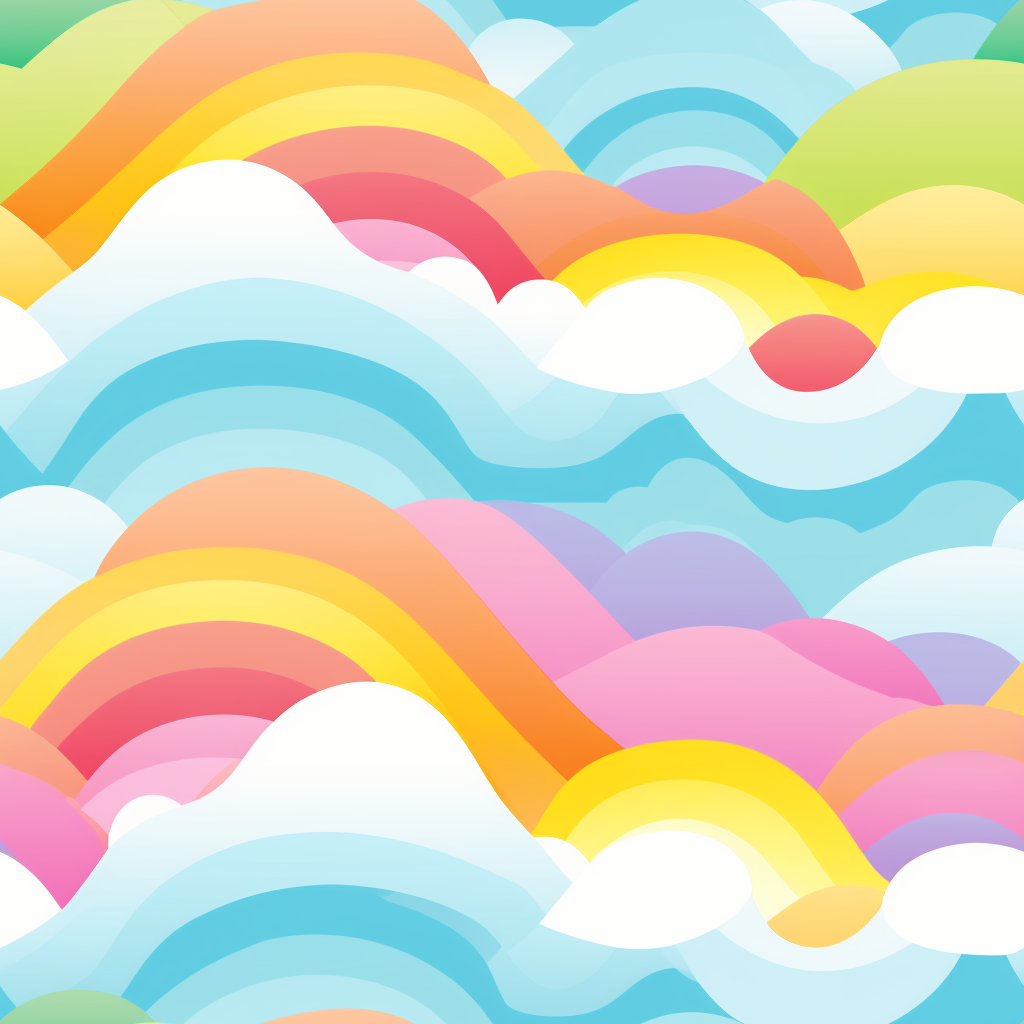 Cute rainbow wavy pattern tile