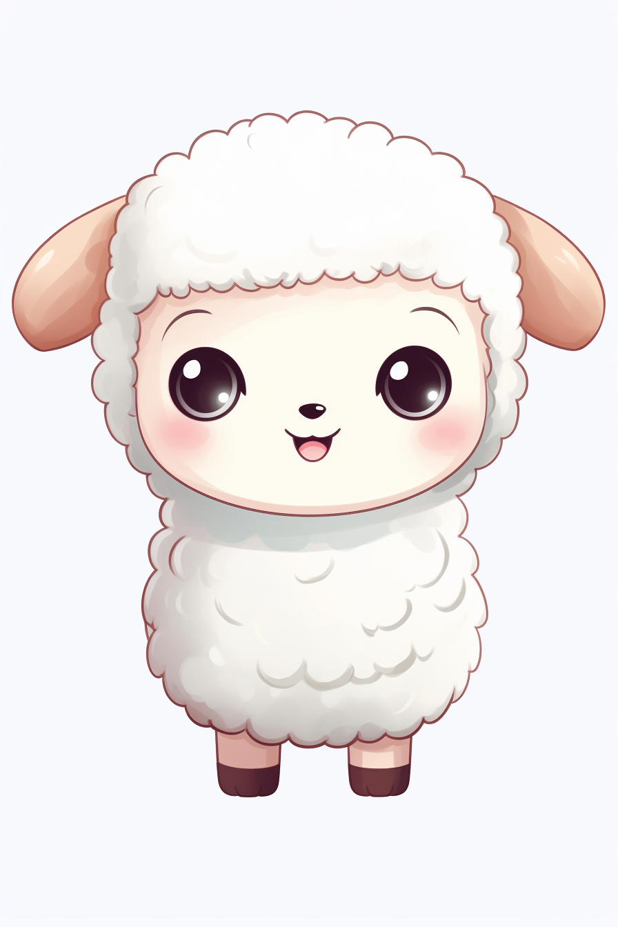 Cute kawaii sheep cartoon image