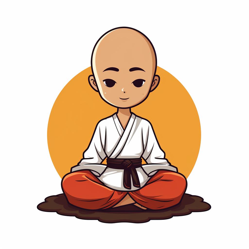 Kawaii Zen Monk Warrior Meditating