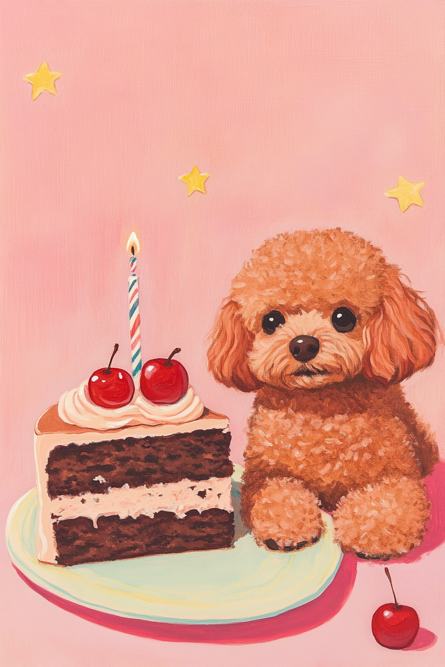 Cute Kawaii Poodle Toy Cake