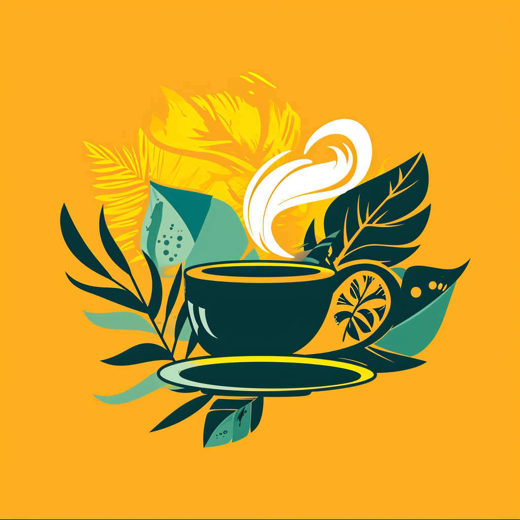 Matisse style tropical coffee logo