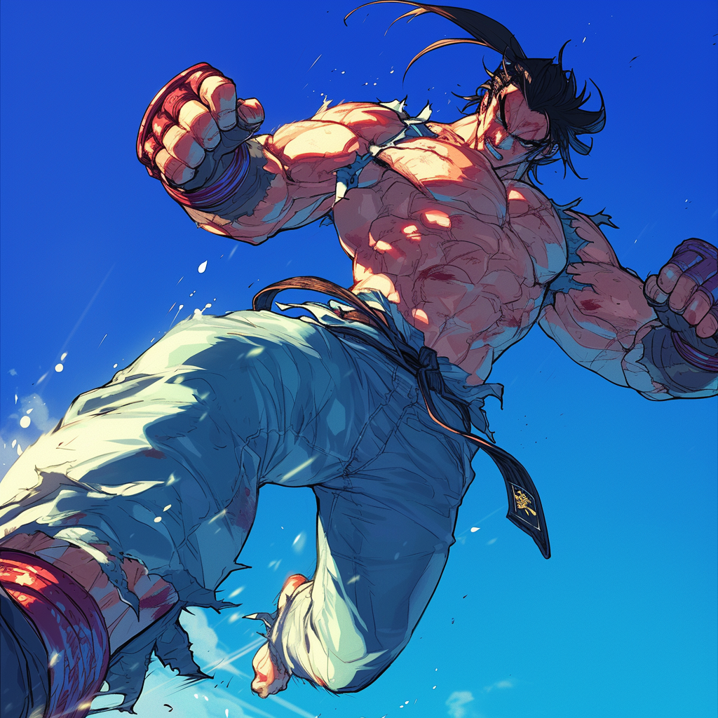 Kazuya Tekken Jumping Anime Cell