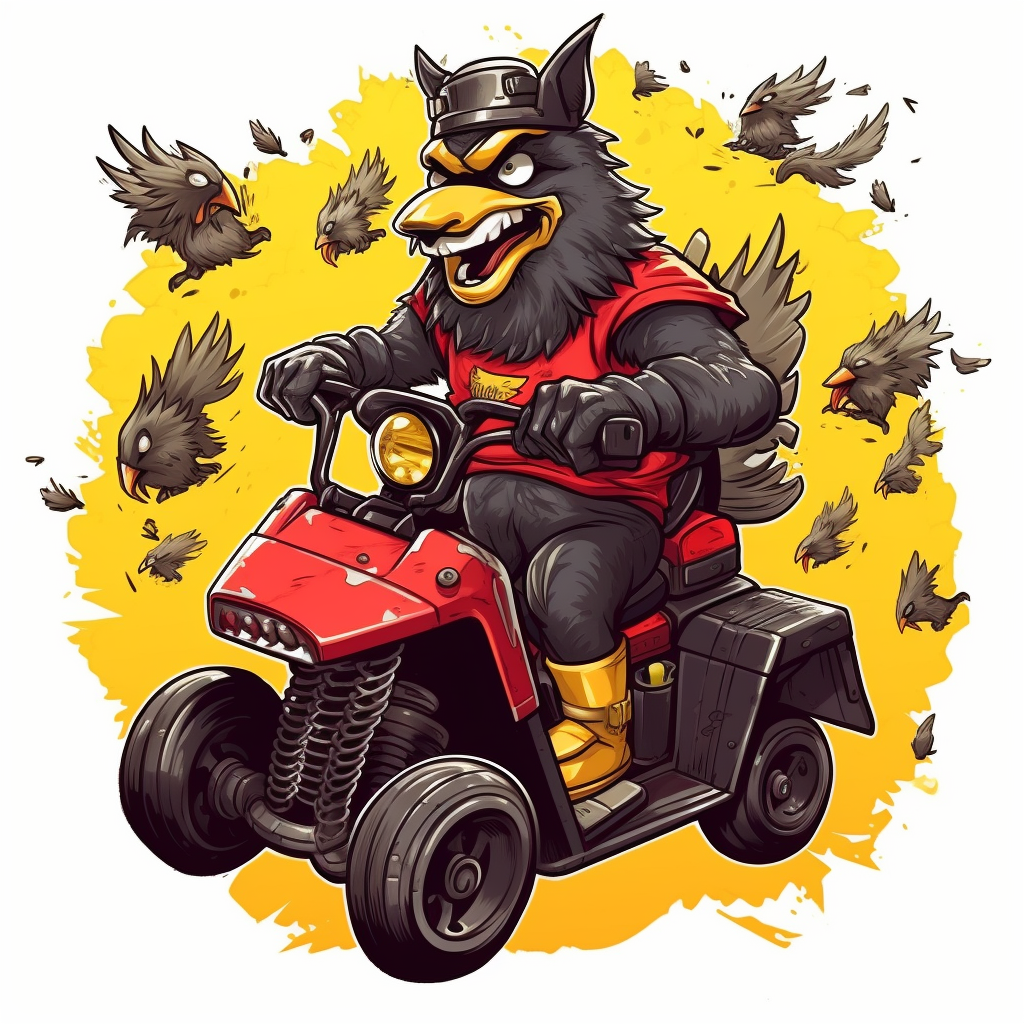 KC Wolf Mascot Riding ATV Sticker