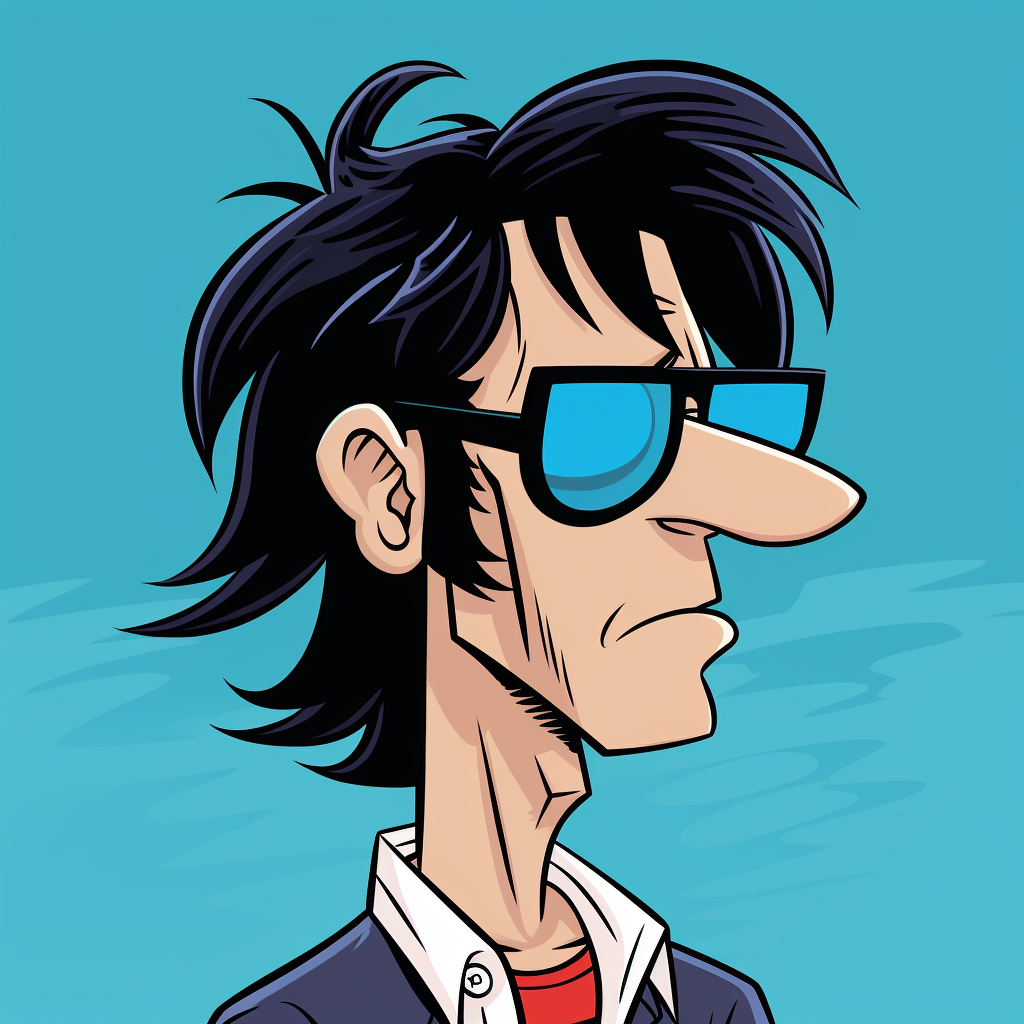 Cute Cartoon Keith Richards Blue Eyes