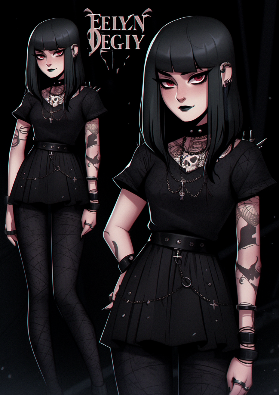 Beautiful Kelsey Goth character in den of sin