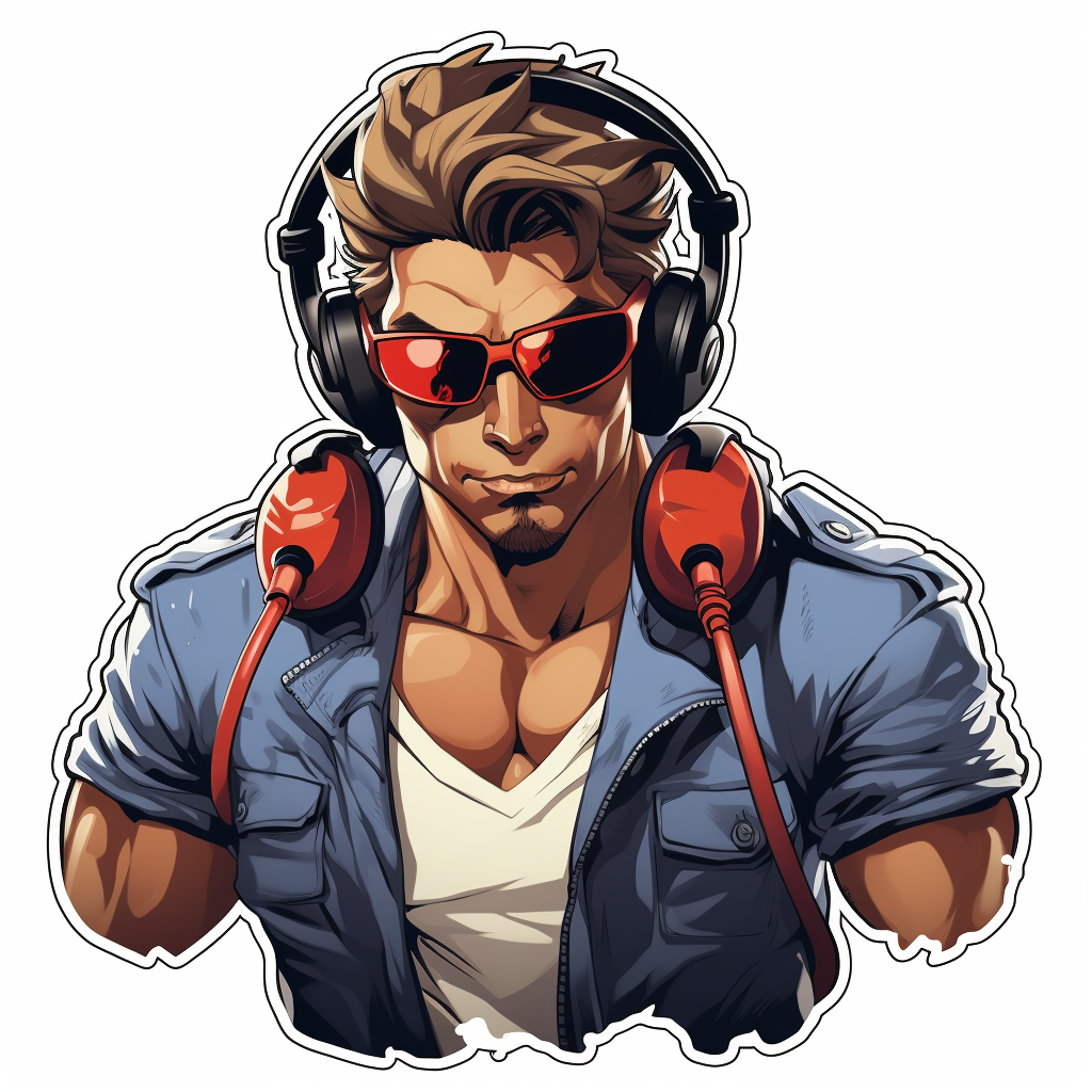 Ken from Street Fighter with Sunglasses and Headphones