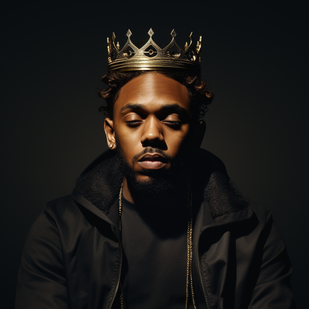 Kendrick Lamar Crown of Thorns on Black Background