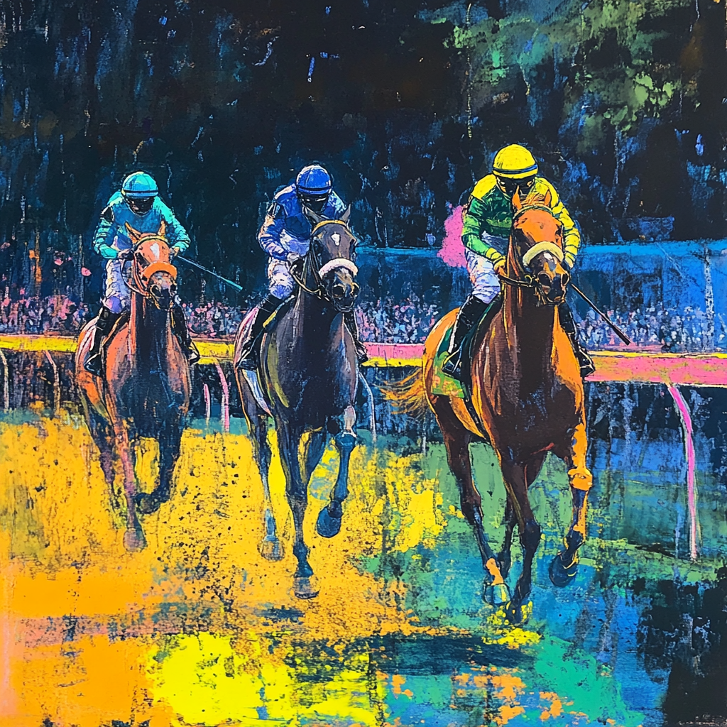 Impressionist pastel Kentucky Derby scene