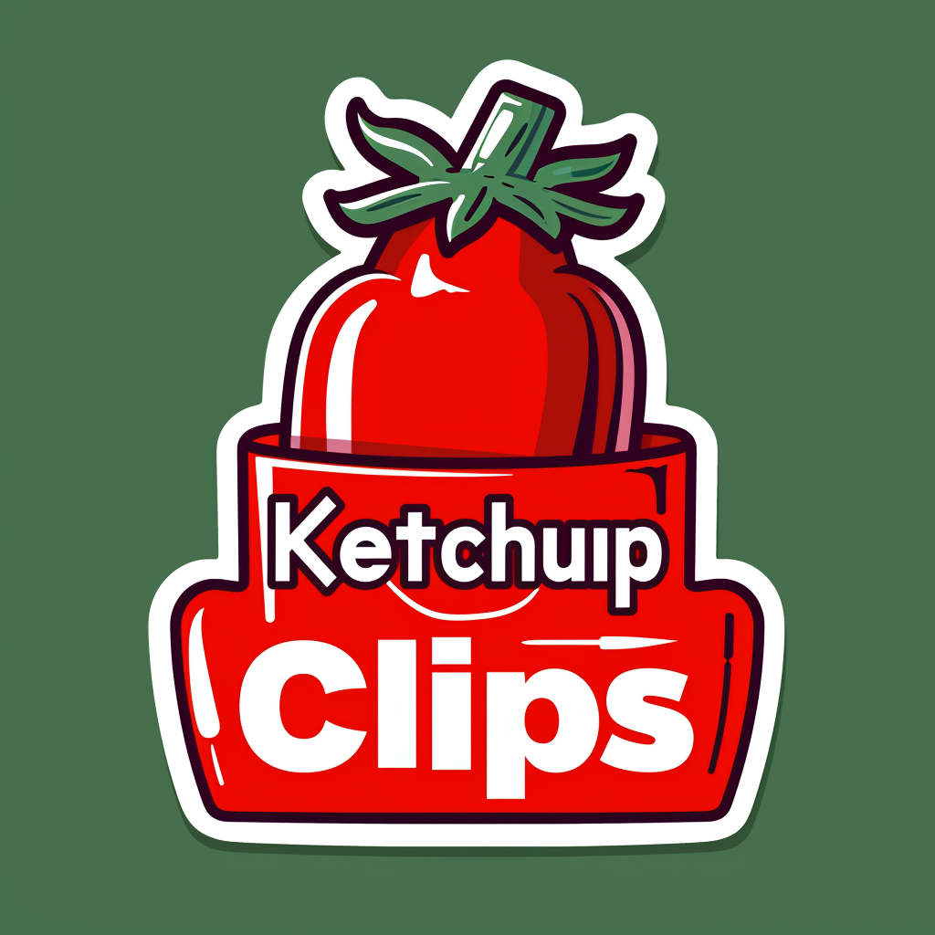 Cartoon-style logo for Ketchup Clips gaming company