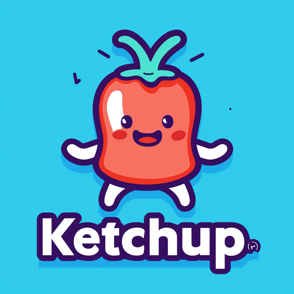 Cartoon-style Ketchup Gaming Logo