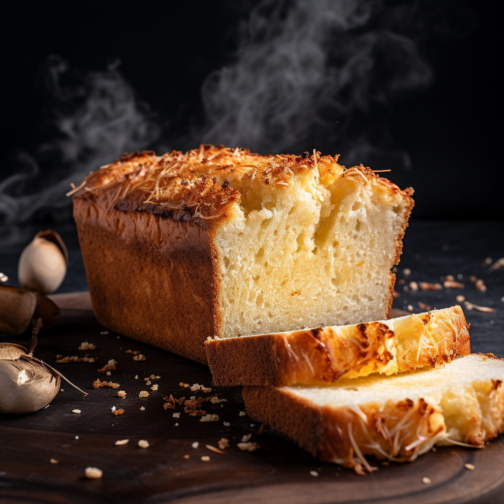 Scrumptious keto bread on wooden background