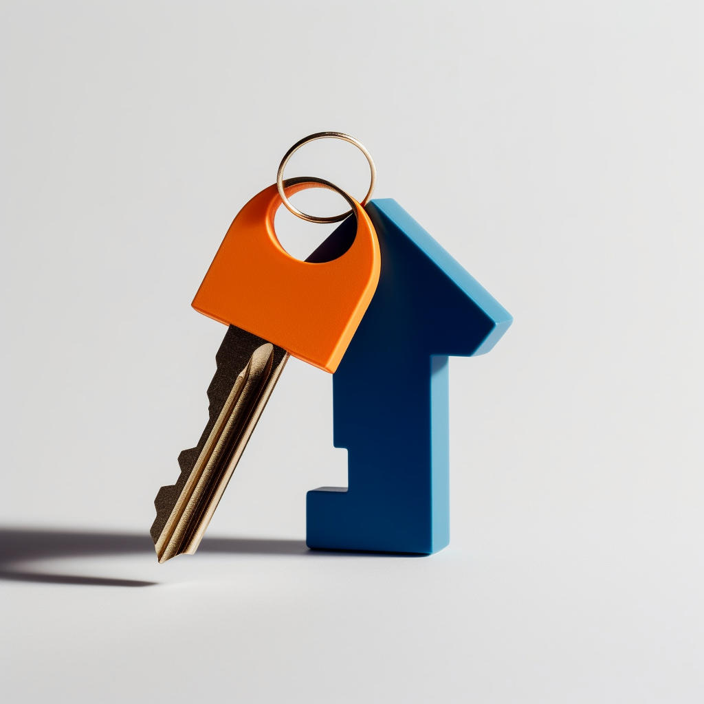 Blue and Orange Short-term Rental Key