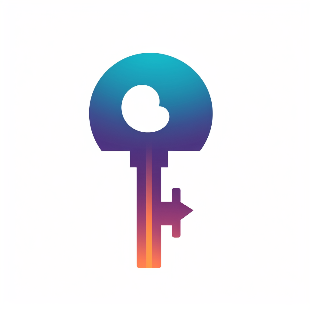 Blue Purple Orange Key with House Silhouette