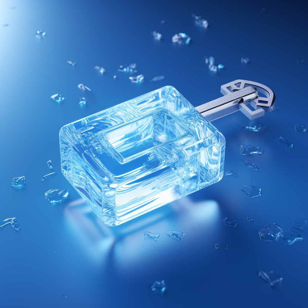 Key inside ice cube render