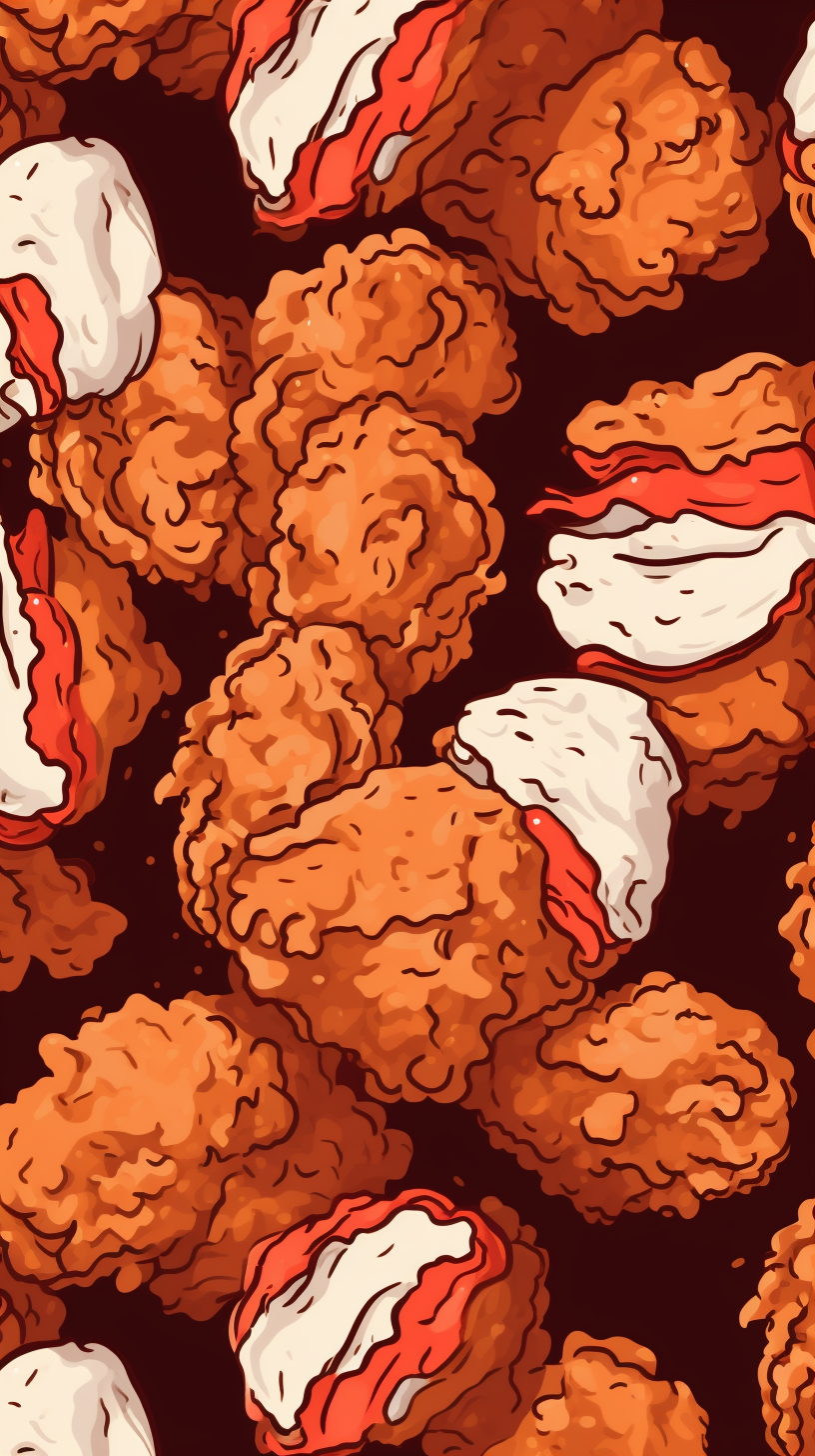 Pattern of scrumptious fried chicken