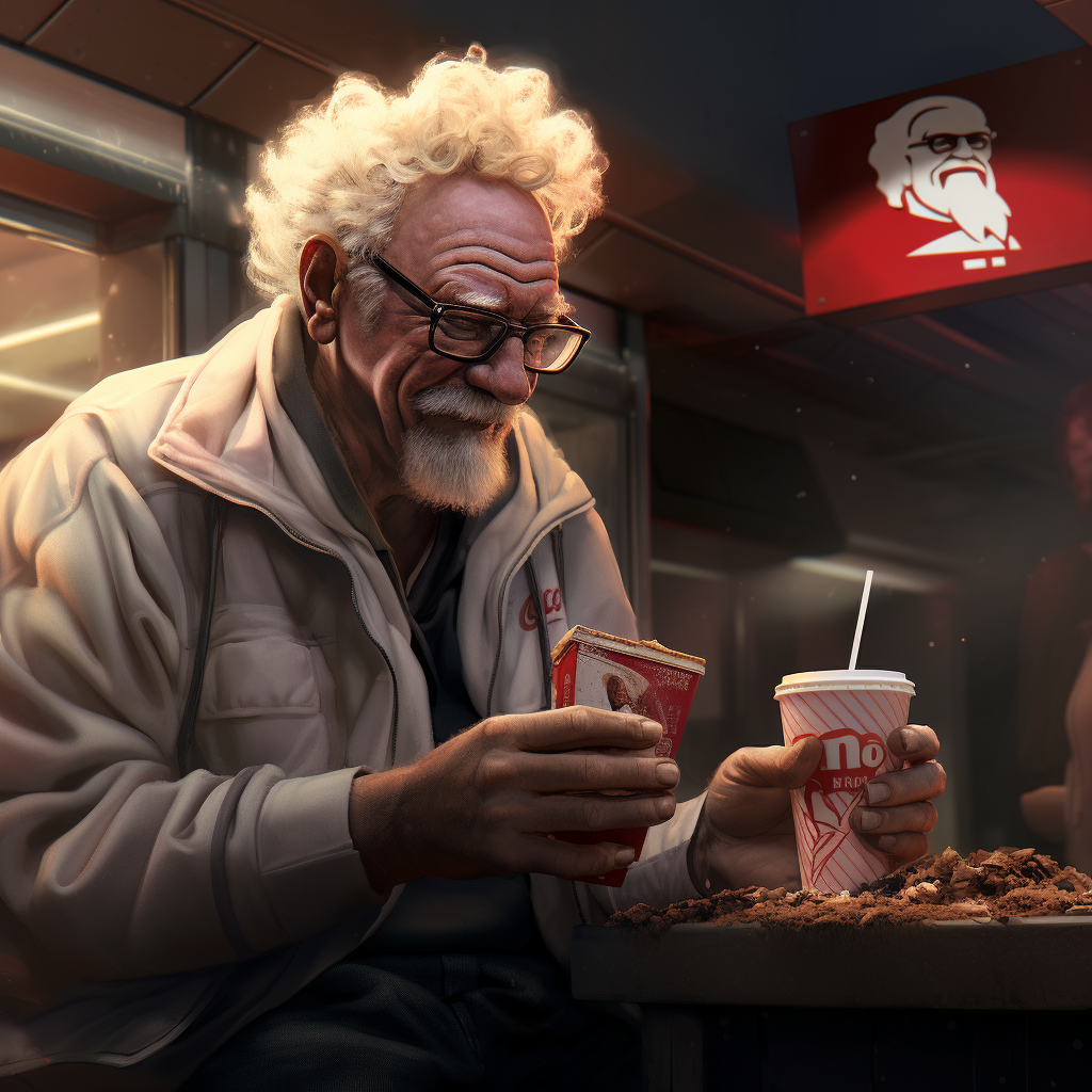 Happy people enjoying delicious KFC meals