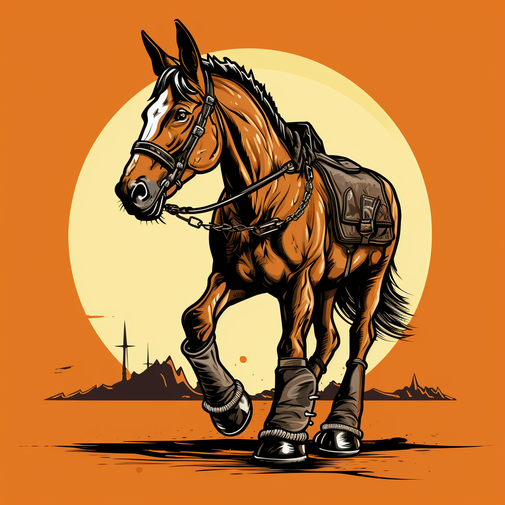 Logo design of a kicking mule