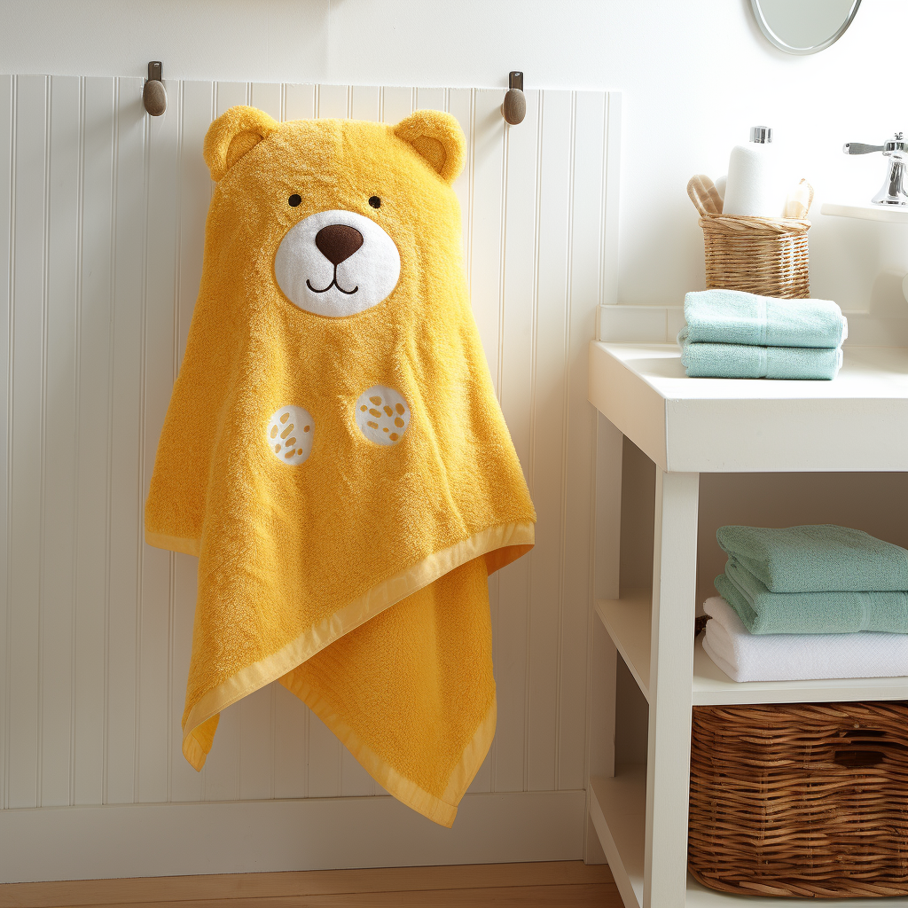 Cute bear-themed towel for kids