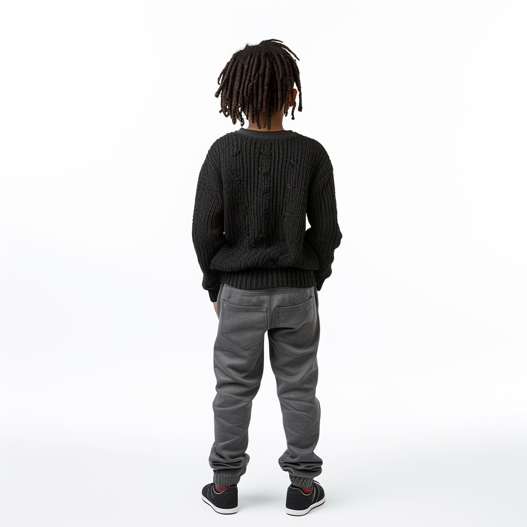 Kid with dreads tripped on white background