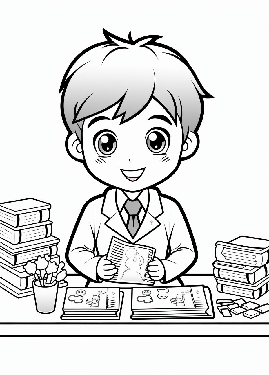 Cartoon illustration of a kid with money trading