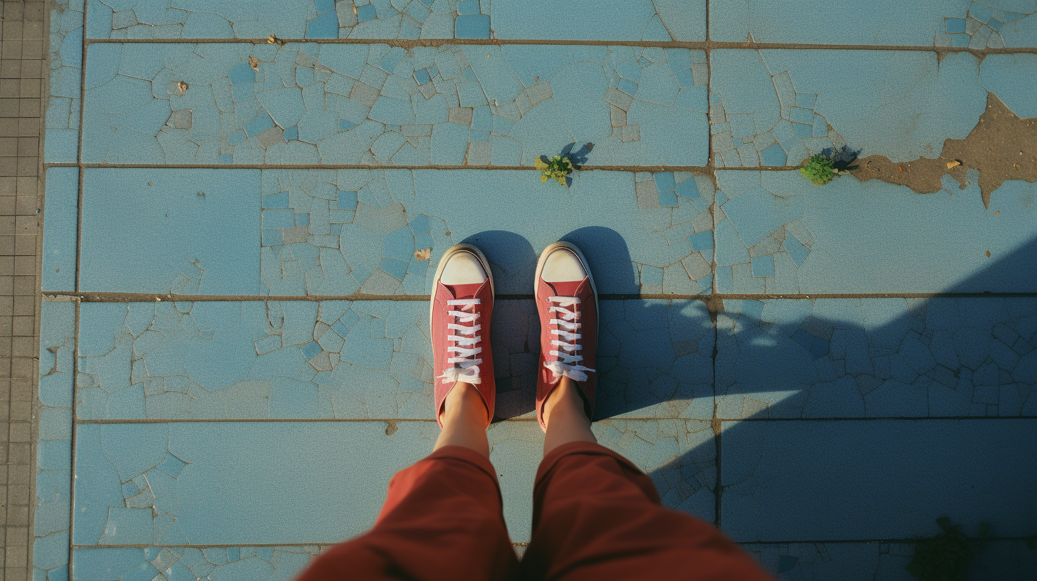 Kid walking with swapped shoes