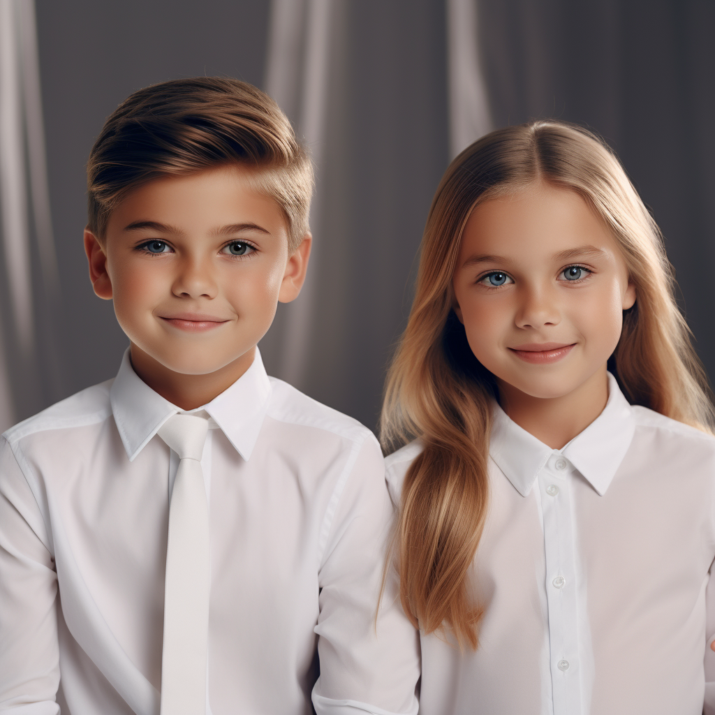 Two young kids on a photoshoot